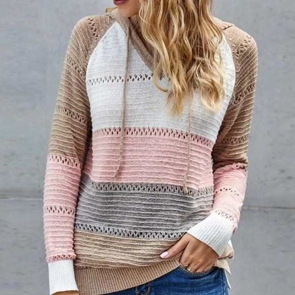 Private Label Sweaters - Plus 2X Cute Fall Hoodie Sweater Vibes - Neutral Tones